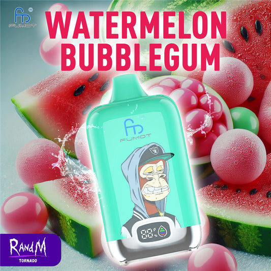 Fumot Digital Box 12000 Puffs RandM Tornado 12k Watermelon Bubble Gum