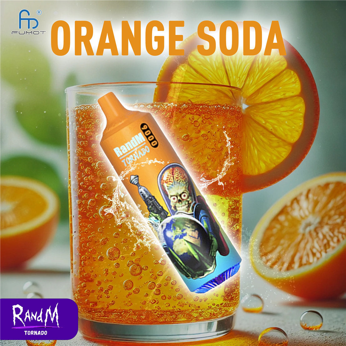 9000 Puffs Vape RandM Tornado 9k Orange Soda