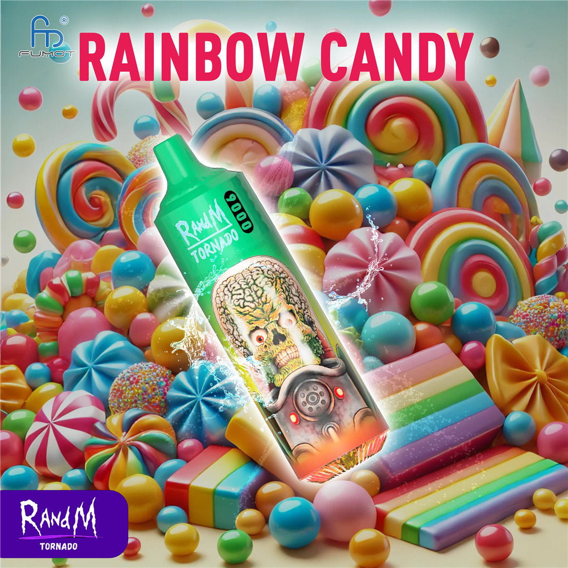 RandM Tornado 9000 Vape wird mit einem 850-mAh-Akku geliefert